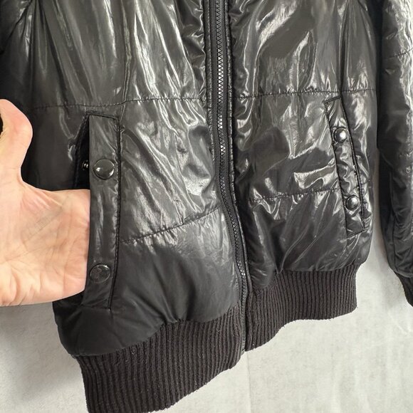 IZZUE Women Coat Sz XS Black Faux Fur Line Full Zip Face Pockets Bomber 9-11 - Picture 6 of 14